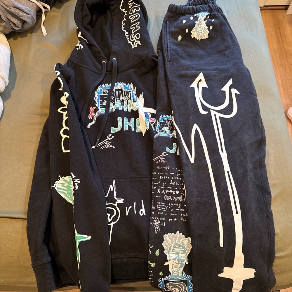 Black Graphic Joggers